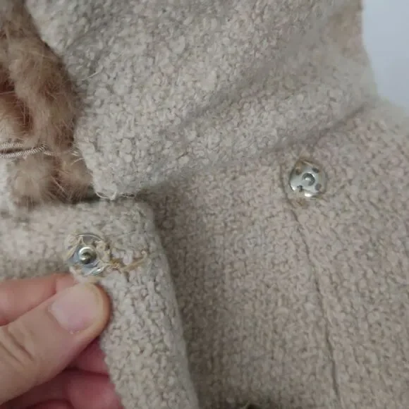 Vtg Glenbrooke Womens Wool Double Breasted winter coat with mink collar - Picture 4 of 12